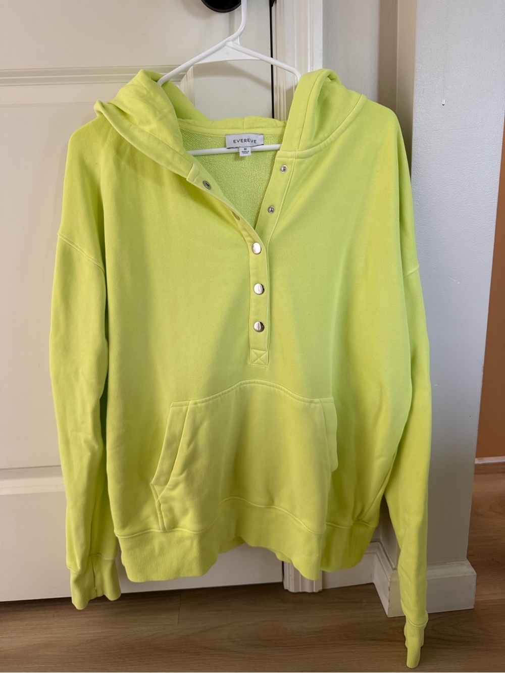 Evereve Neon Yellow Snap-Front Hoodie